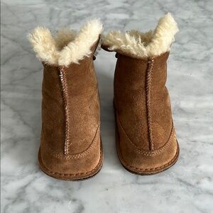 UGG Baby Brown and Cream Cozy Ankle Boots